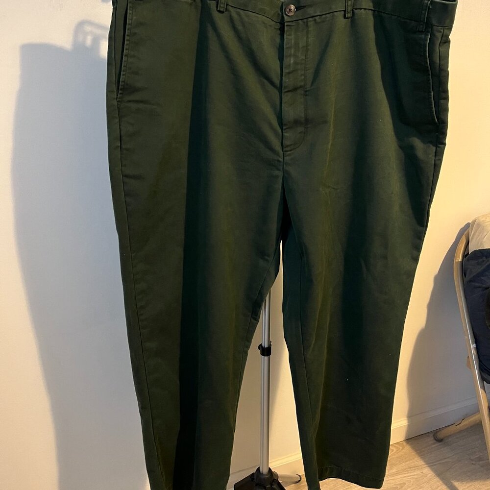 Roundtree & Yorke Big Men Trousers 48X30 Olive color